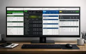 Múltiples interfaces de casas de apuestas en pantalla de ordenador