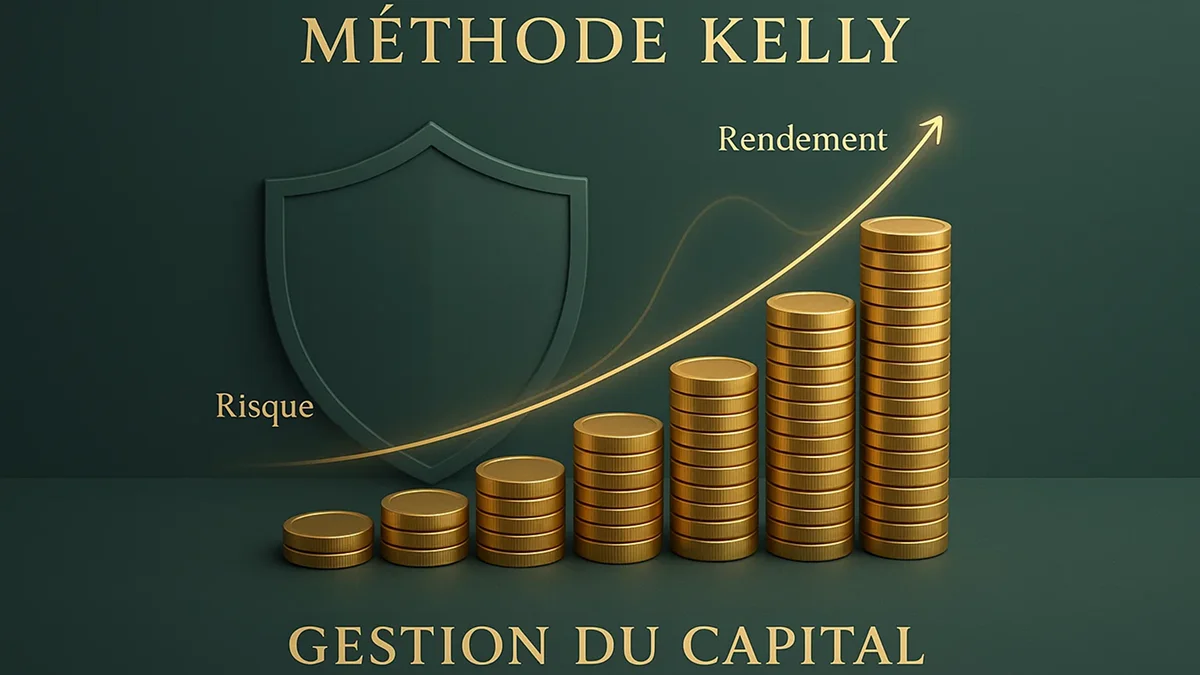 Gestión del bankroll y criterio de Kelly en apuestas - visualización de crecimiento y protección del capital