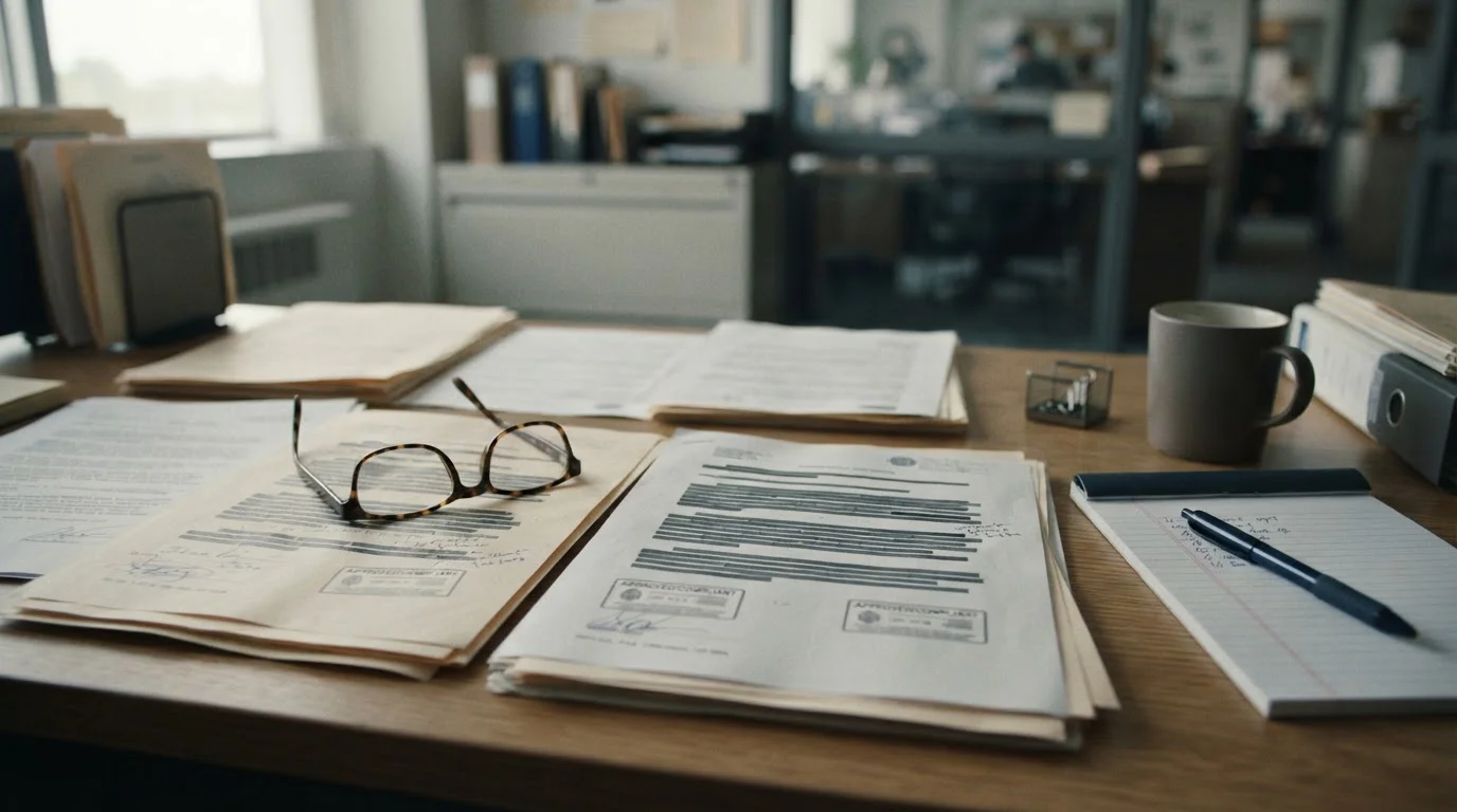 Documentos oficiales y sello representando el marco regulatorio