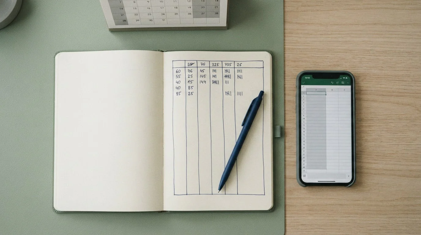 Cuaderno y herramientas para llevar un control personal de apuestas