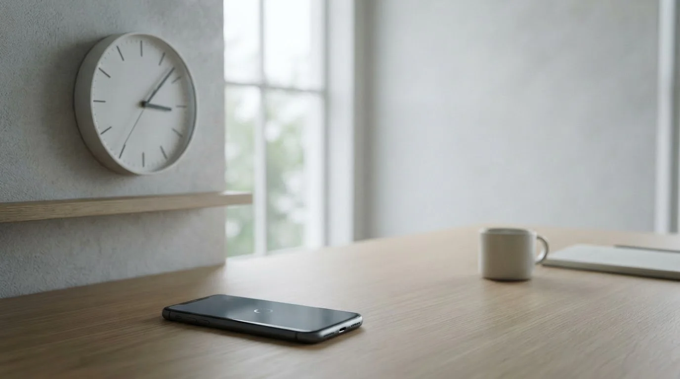 Reloj y dispositivo móvil simbolizando el tiempo de procesamiento de retiros